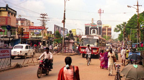Busy Indian city street
