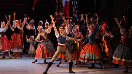Scene from Flames of Paris production by Mikhailovsky Theatre