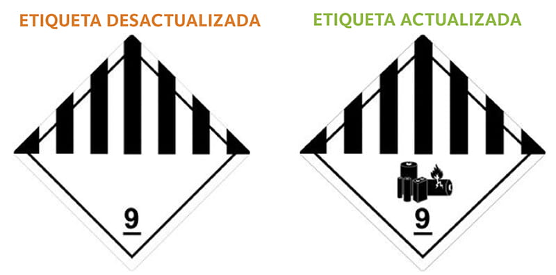 etiqueta transporte mercancia bateria litio