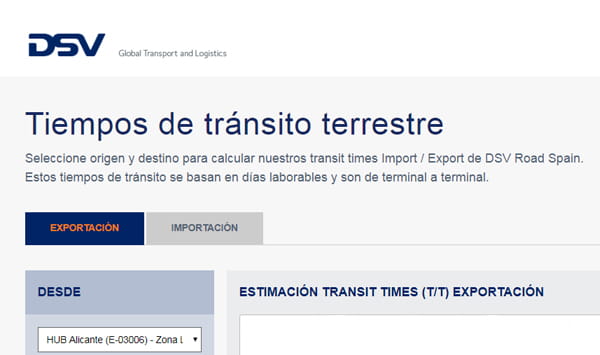 tiempos transito transit times transporte terrestre carretera europa