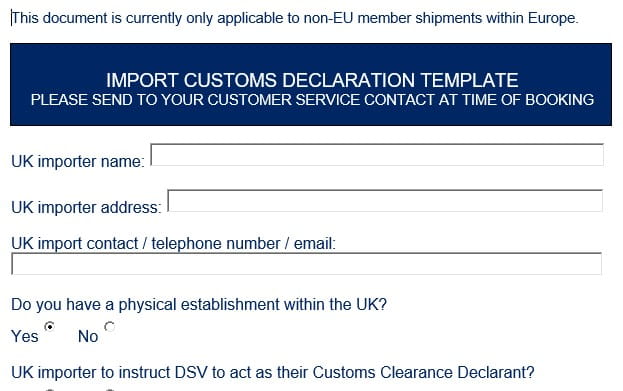 Customs Forms