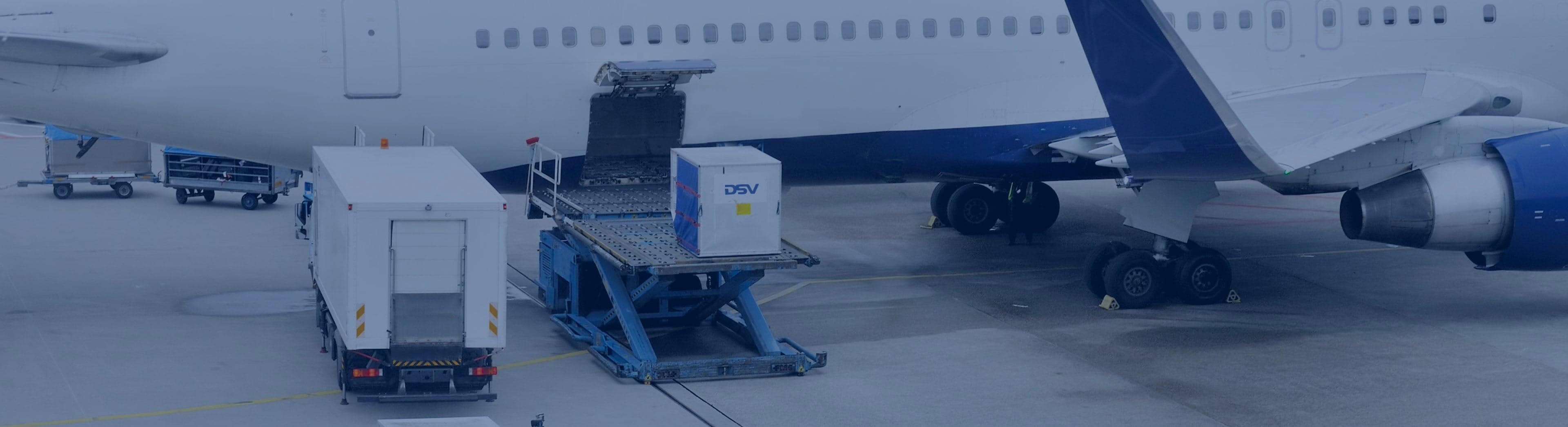 Plane on the ground loading cargo