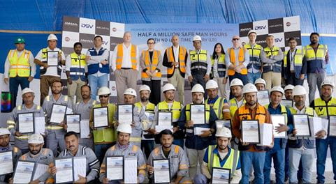 DSV celebrates 500,000 safe man-hours on new Dubai warehouse construction