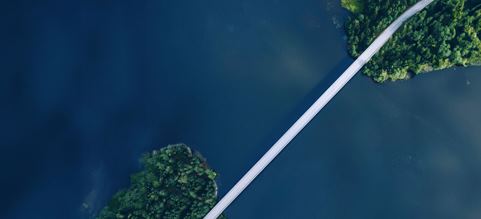 Birds view of a bridge over water