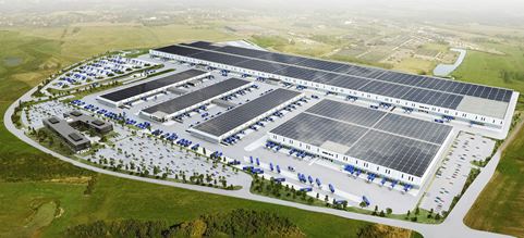 DSV lager i Horsens med verdens største tagbaserede solcelleanlæg