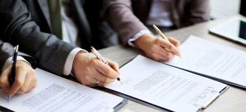 documents being signed