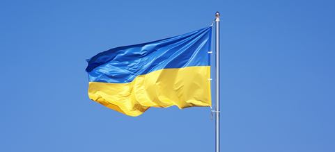 Ukrainan lippu liehuu