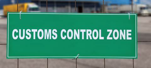 Customs Control Zone -kyltti