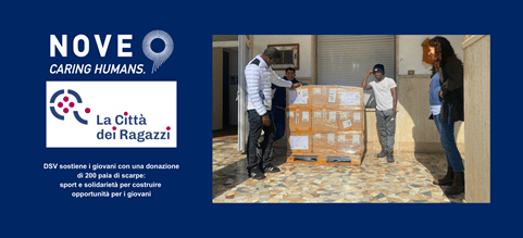 DSV dona circa 200 paia di scarpe a NOVE Caring Humans e La Città dei Ragazzi