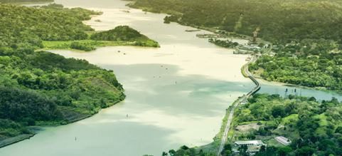 Canal de Panamá, vista aérea