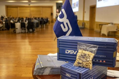 Articulos promocionales de DSV en el Foro de Logística y Comercio Exterior en Queretaro