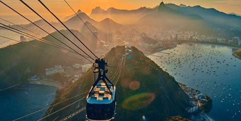 Gondola over mountain