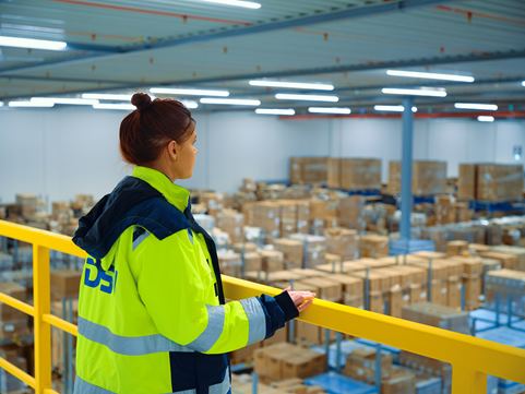 Employee looking at the warehouse
