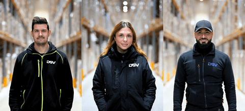 Tre medarbetare i Landskronalagret 