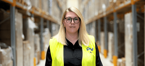 Maria Jalker leder kvalitetsarbetet på DSVs logistikcenter i Landskrona