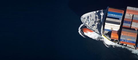 container ship in sea