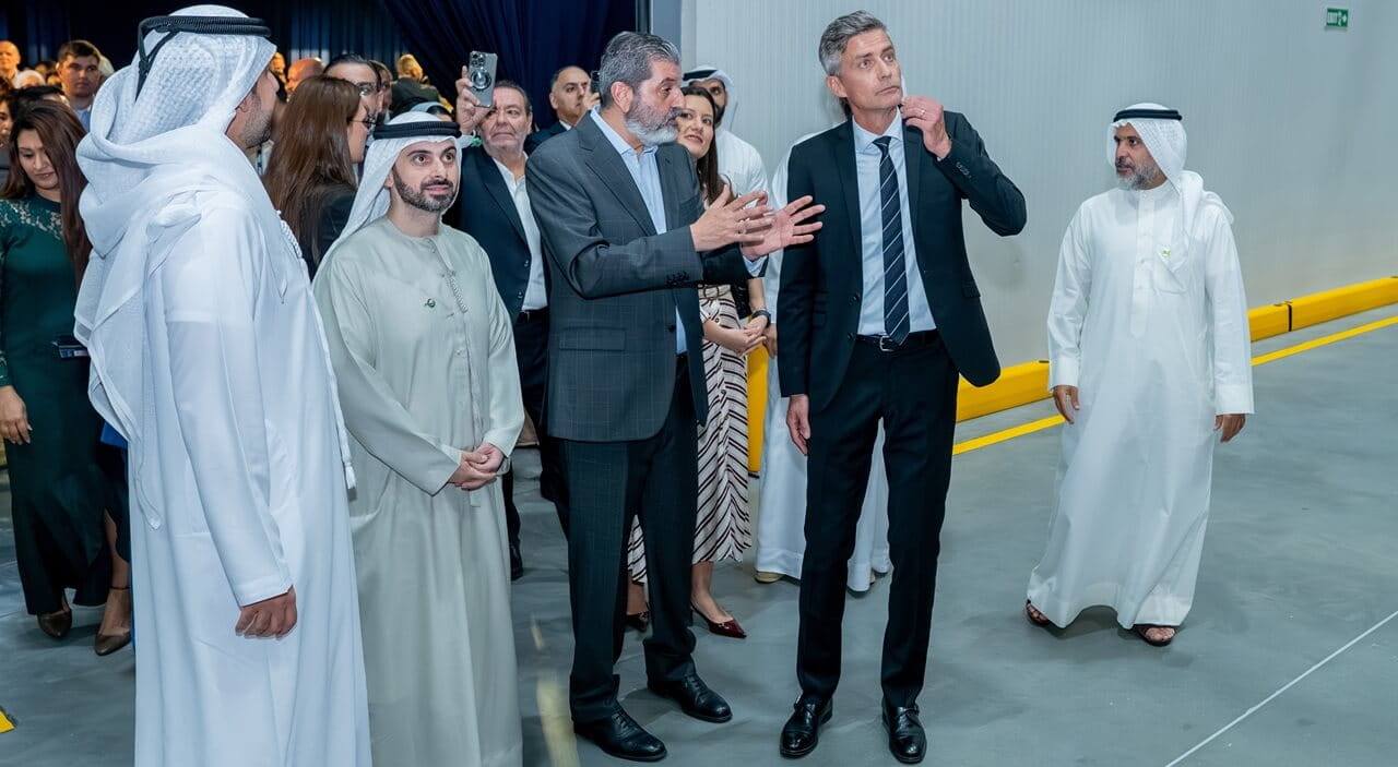 Guests view the new DSV warehouse in Dubai's Jebel Ali free zone