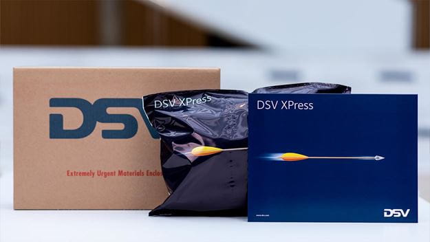 Box labeled DSV XPress for urgent material.