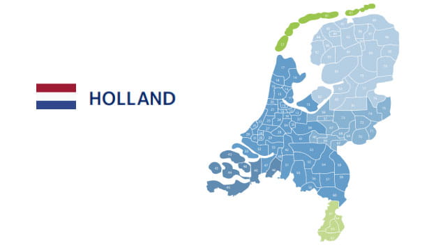 mapa codigos postales holanda