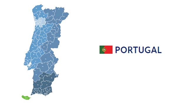 mapa codigos postales portugal