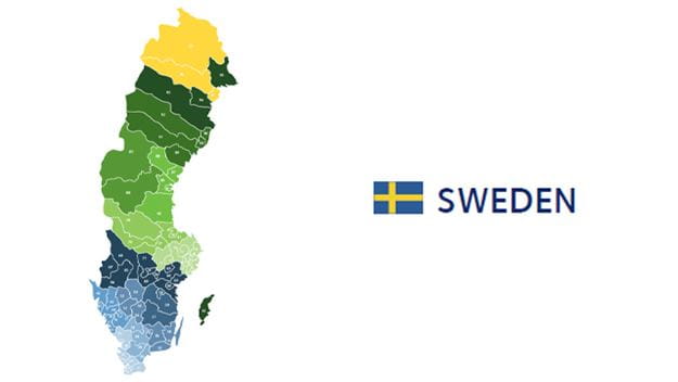 Mapa codigos postales suecia