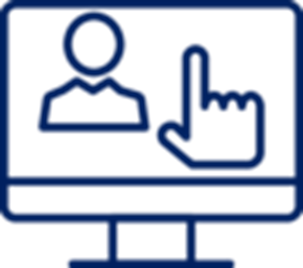 Icona delle interazioni digitali con clienti e fornitori