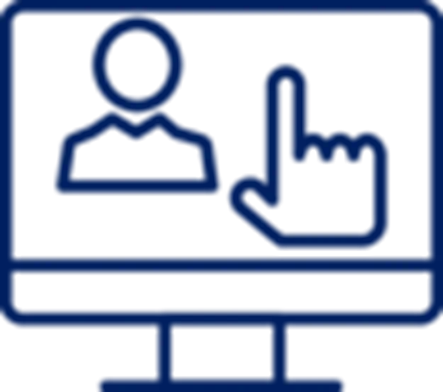 Digital interactions with Customers and Suppliers blue icon