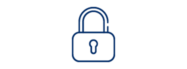 Ícono color azul marino de candado
