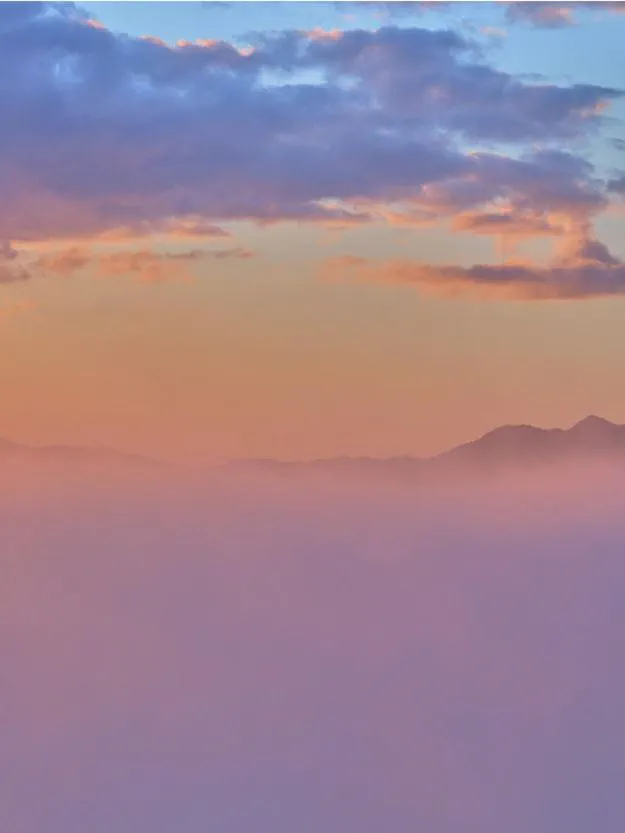 Pink skies and mountains