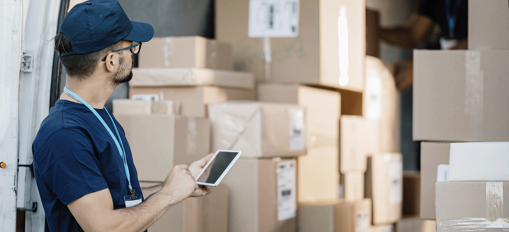 man shipping parcels 