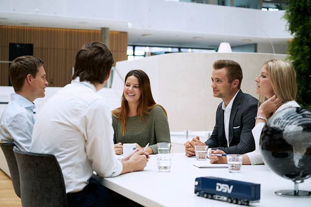 Male and female workers at the DSV headquarters in Hedehusene