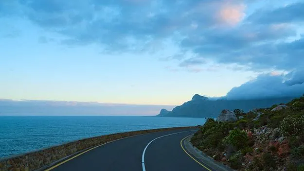 Road next to the ocean