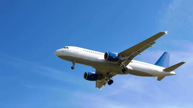 Cargo plane in the air
