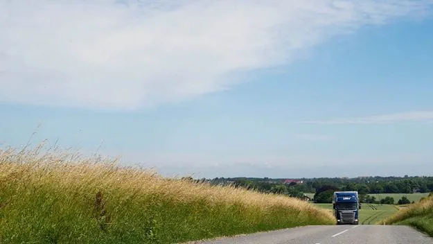 DSV truck on country road