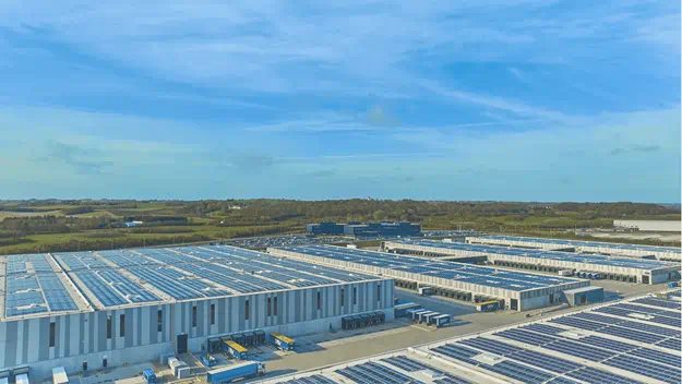 warehouse with solar roof