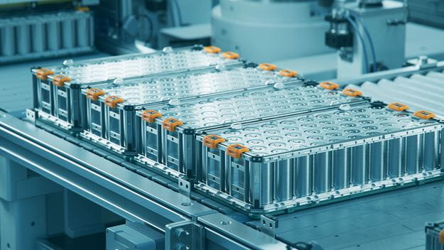 Lithium-ion High-voltage Battery Production inside a Factory