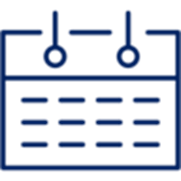 Ícono de calendario en color azul marino