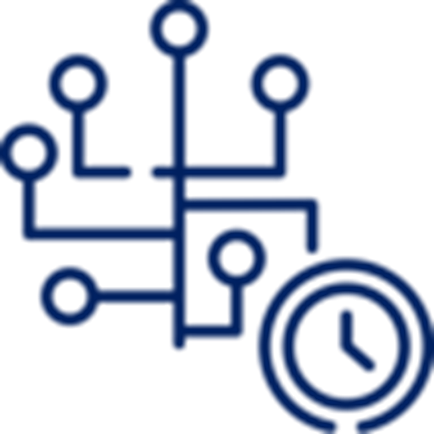 Ícono azul marino de entrega eficiente