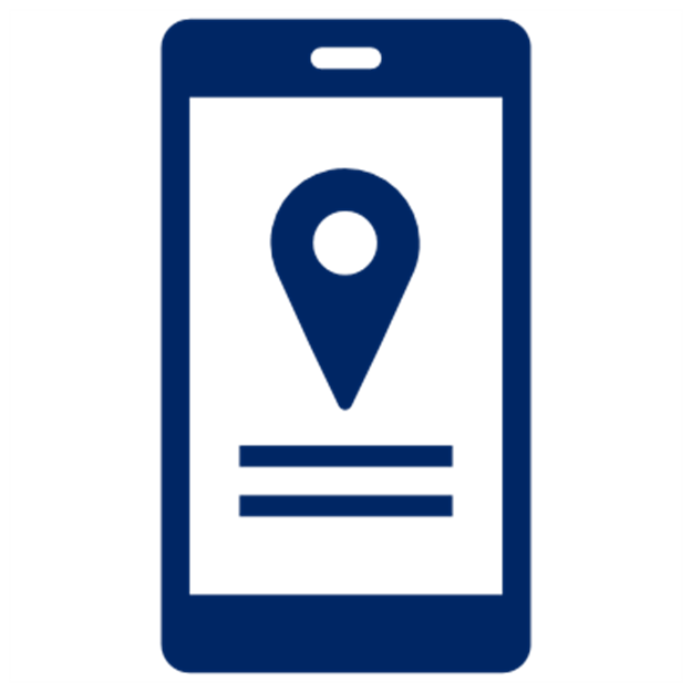 Ícono de ubicación a través del celular | DSV