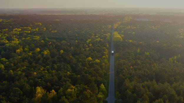 Roze luchten en bergen