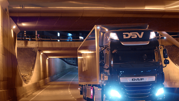dsv transport and logistics dsv electric truck drives at high tech campus