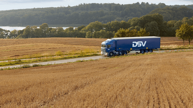 Truck driving through fields