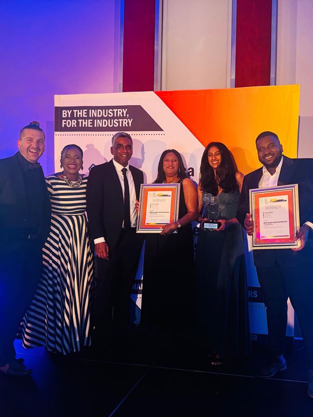 DSV team receiving two awards for innovation in electric vehicles and decarbonising logistics