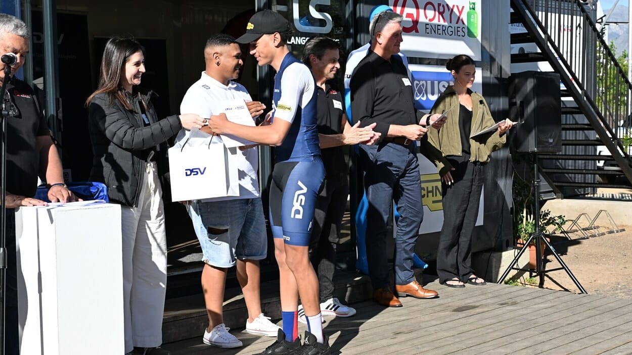 DSV SHIFT Academy student receiving prizes for his accomplishments at the academy in 2025 in Cape Town, South Africa