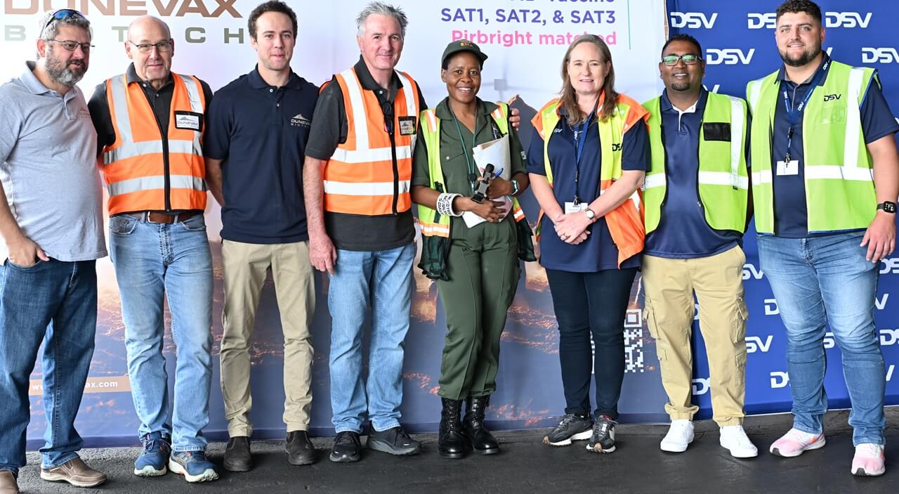 DSV team in South Africa that coordinated with Dunevax on importing 1.5 million doses of Dollvet-oil FMD vaccines