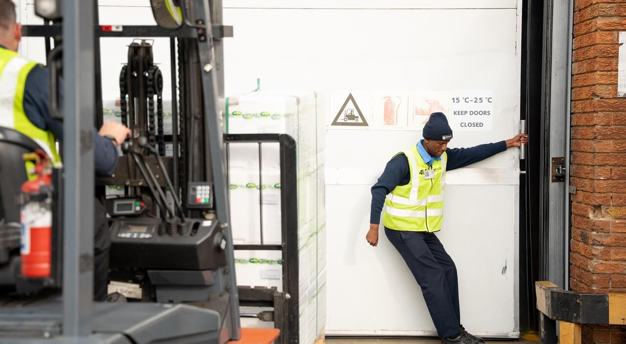 Moving 1.5 million Dollvet-oil FMD vaccines into DSV's cold storage facility at OR Tambo International Airport