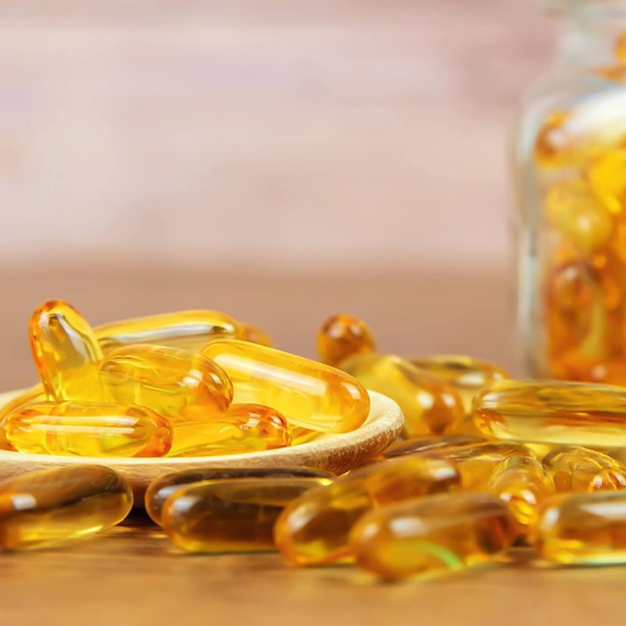 Wooden spoon on a table covered with pharmaceuticals