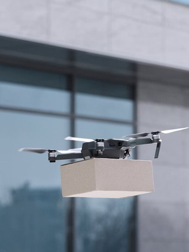 Drone programmed for autonomous inventory management in a contract logistics warehouse