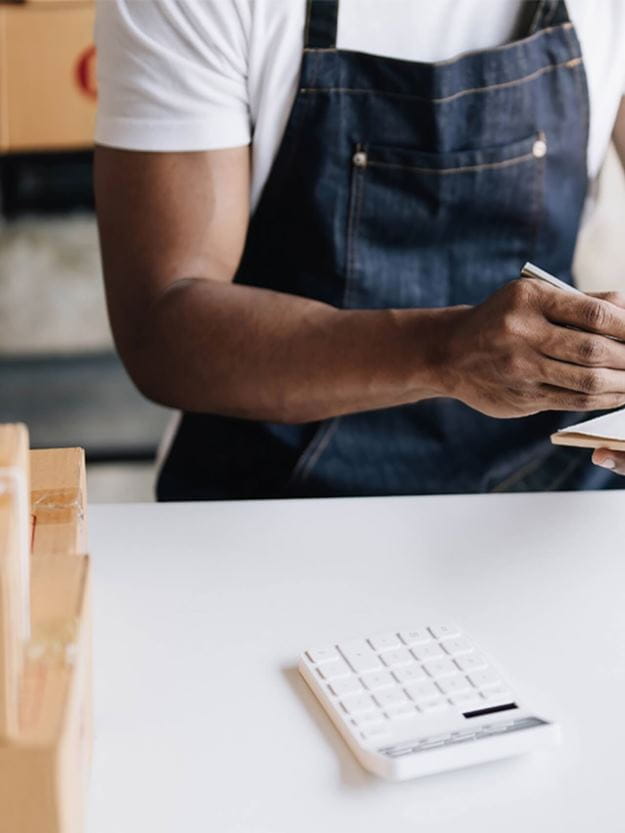 Consumer preparing shipments to be couriered with DSV