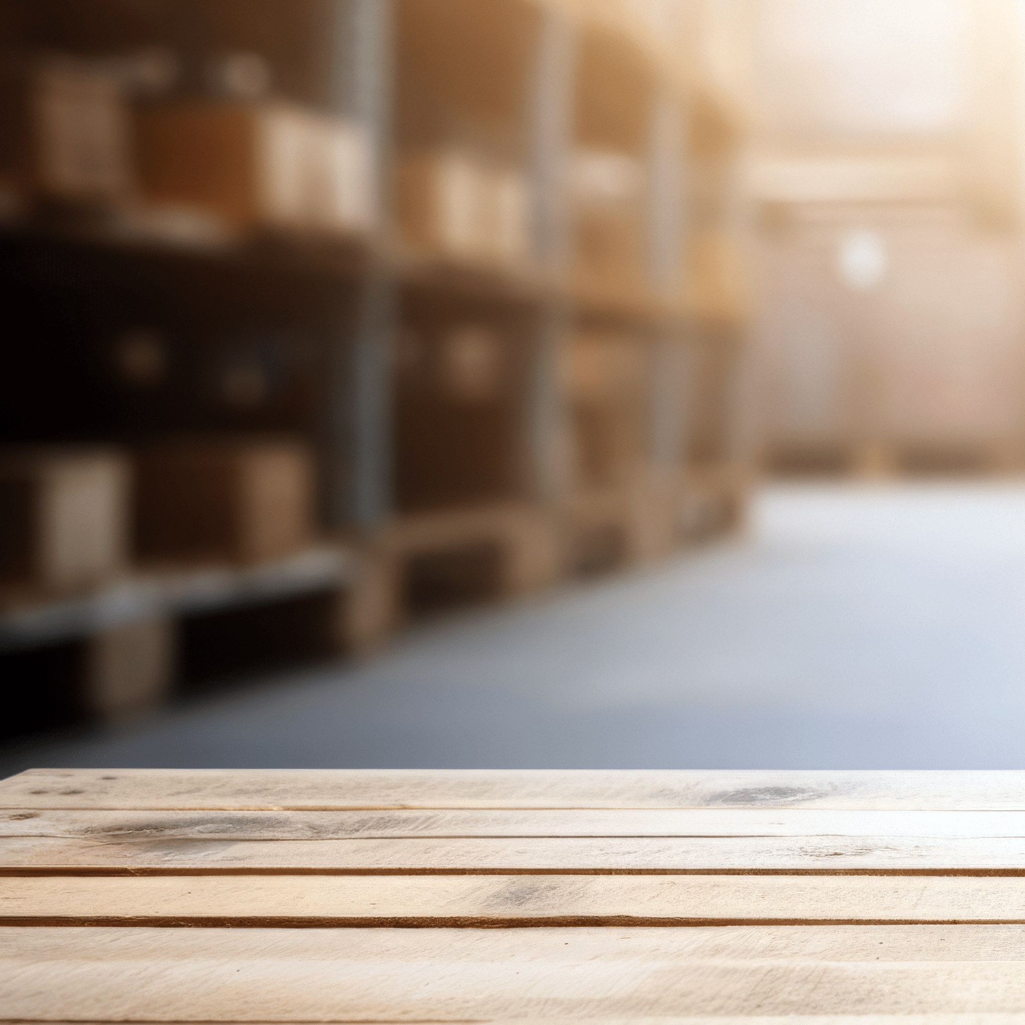 pallets in a warehouse